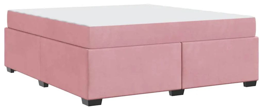 vidaXL Σκελετός Κρεβατιού με στρώμα Ροζ 180 x 200 cm Βελούδο