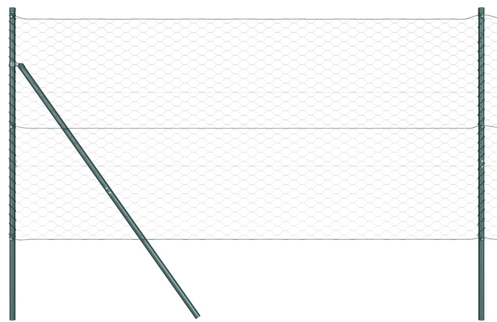 vidaXL Εξάγωνη Περίφραξη Γκρι 1,4x50 μ Χάλυβας