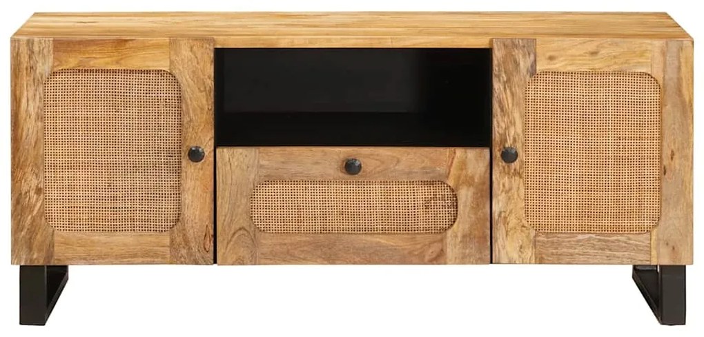 vidaXL Ντουλάπι TV με πόρτα Καφέ 105 x 33 x 46 εκ. Στερεό ξύλο μάνγκο