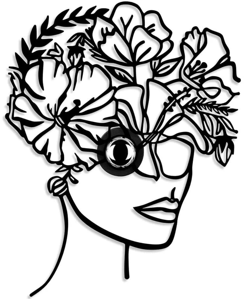 Διακοσμητικό Φωτιστικό Τοίχου Flower Woman 526SHD1168 54x9x45cm 1xE27 40W Black Opviq