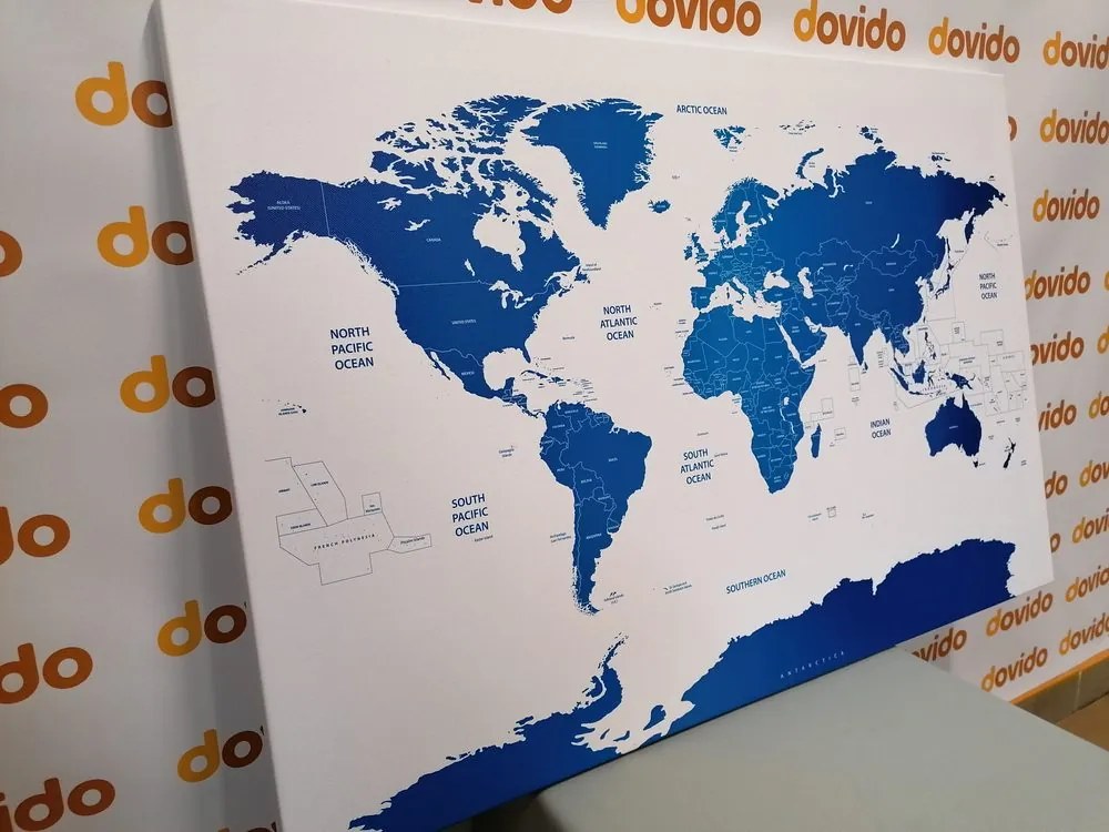 Εικόνα του παγκόσμιου χάρτη με μεμονωμένες πολιτείες - 60x40