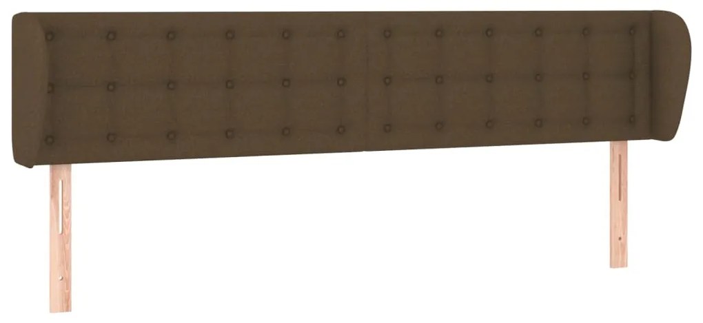Κεφαλάρι με Πτερύγια Σκούρο Καφέ 183x23x78/88 εκ. Υφασμάτινο 3117595