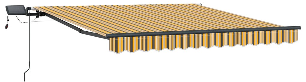 vidaXL Χειροκίνητη Ανασυρόμενη Τέντα με LED Πολυχρωμία 300x250 εκ.