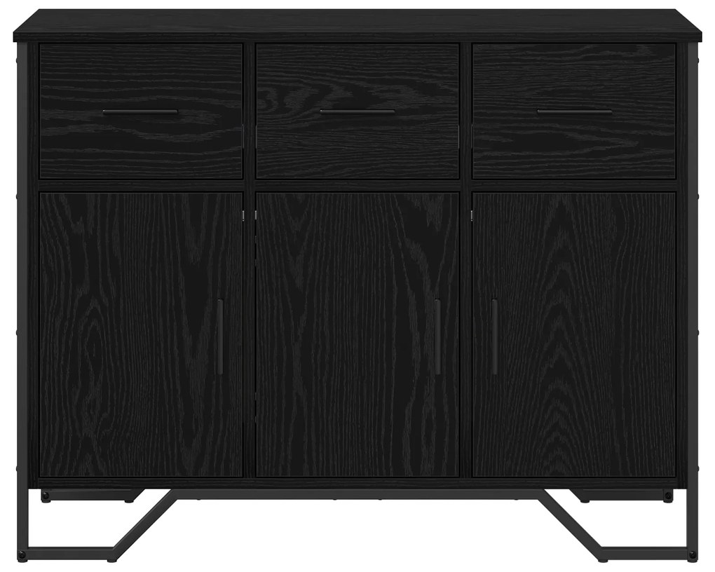 vidaXL Μπουφές Μαύρης Δρυός 97x32.5x74.5 cm Επεξεργασμένο Ξύλο