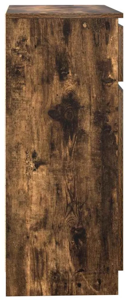 Συρταριέρα με Συρτάρια Καπνιστή Δρυς 71x35x84 εκ. Επεξ. Ξύλο - Καφέ
