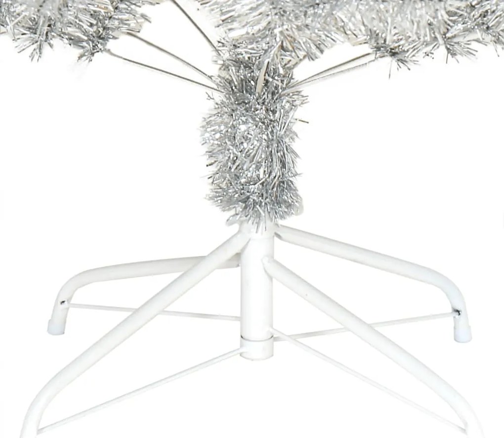 vidaXL Χριστουγεννιάτικο Δέντρο Τεχνητό με Βάση Ασημί 180 εκ. PET