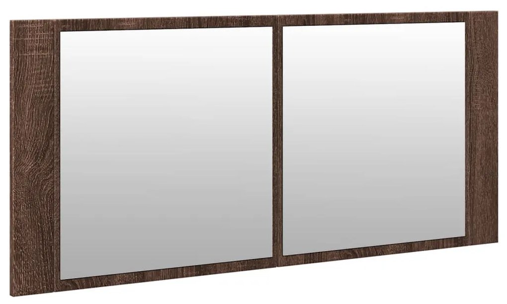 Ντουλάπι Μπάνιου με Καθρέφτη/LED Καφέ Δρυς 100x12x45 εκ. - Καφέ
