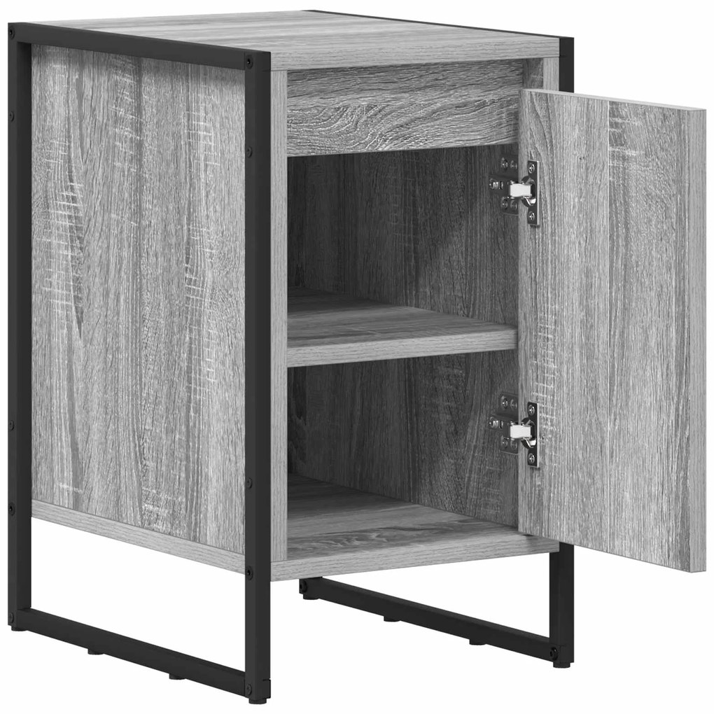 vidaXL Κομοδίνο Γκρίζο Σονομα 39,5 x 30 x 50 εκ Επεξεργασμένο ξύλο