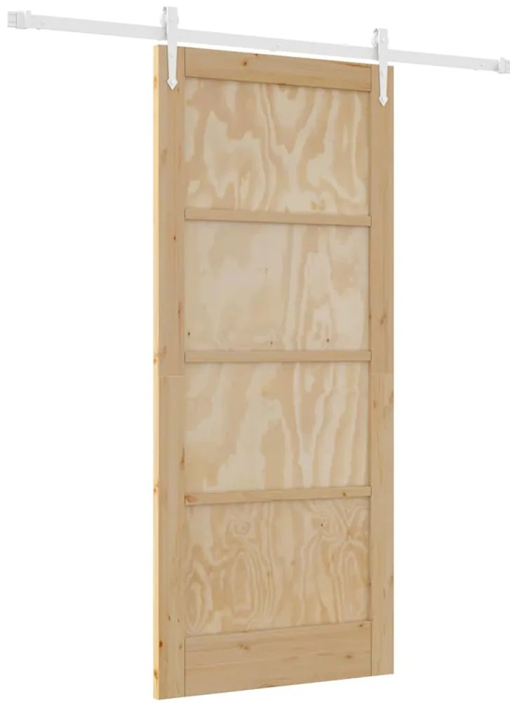vidaXL Συρόμενη Πόρτα Φυσικό και λευκό 86 x 198.5 cm
