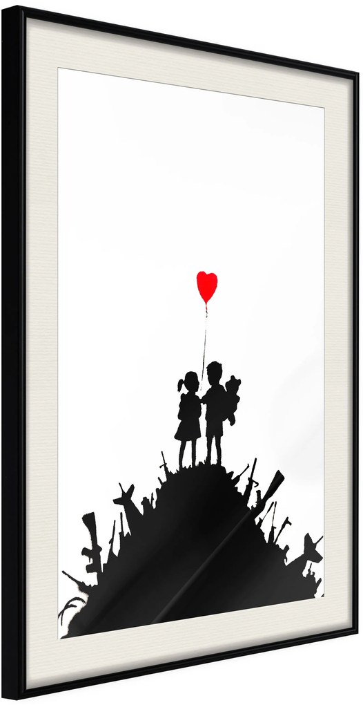 Αφίσα - Banksy: Kids on Guns - 30x45 - Μαύρο - Με πασπαρτού