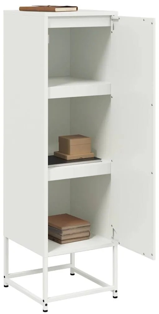 vidaXL Μπουφές Λευκός 36x39x123 εκ. από Ατσάλι