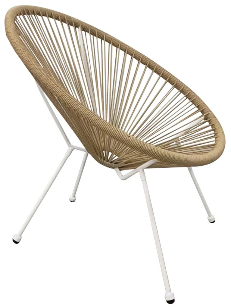 ΠΟΛΥΘΡΟΝΑ ACAPULCO Τ. ΦΩΛΙΑ ΜΕΤΑΛΛΟ ΛΕΥΚΟ ΜΕ TWISTED WICKER HM5871.02 70x73x79 εκ.