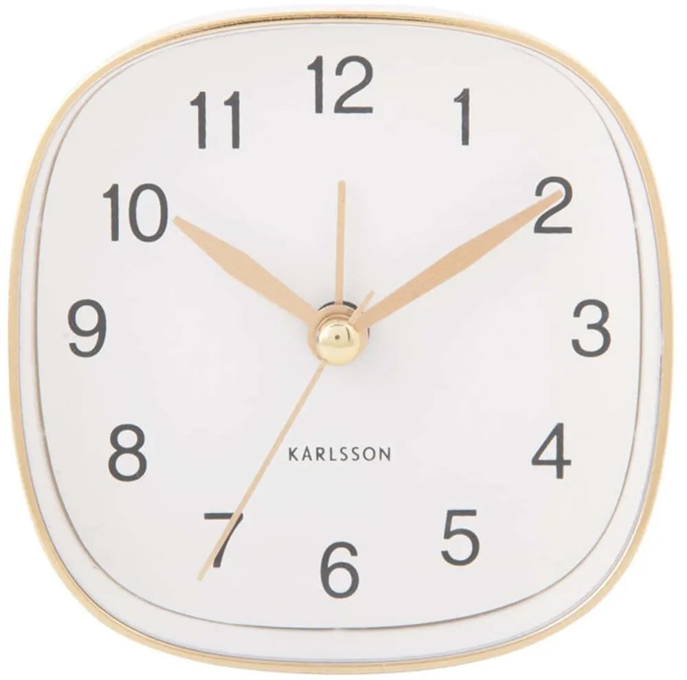 Ρολόι Επιτραπέζιο - Ξυπνητήρι Travel Square KA5957WH 8,5x3,6x8,5cm White Karlsson Πολυστερίνη