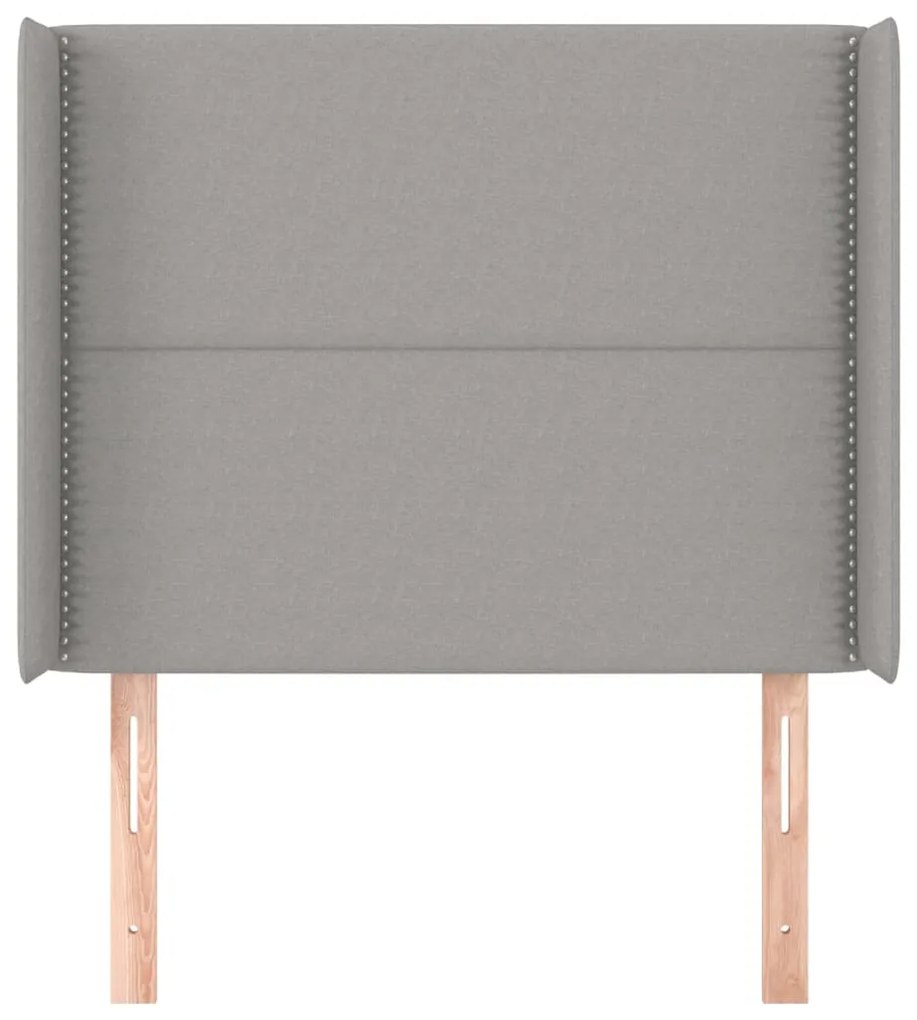 vidaXL Κεφαλάρι με Πτερύγια Ανοιχτό Γκρι 103x16x118/128 εκ. Υφασμάτινο