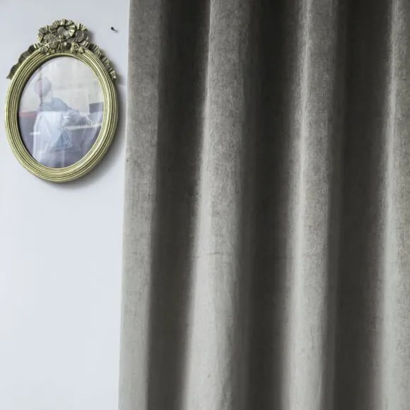 Beauty Home Κουρτίνα βελούδο σκίασης με 8 μεταλλικούς κρίκους Art 8399 140x270 Βιζόν