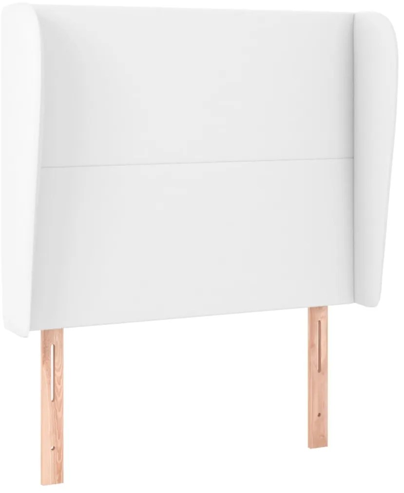 vidaXL Κεφαλάρι με Πτερύγια Λευκό 103x23x118/128 εκ. Συνθετικό Δέρμα
