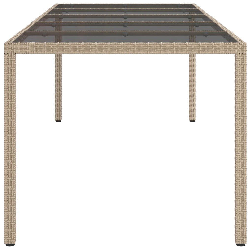 vidaXL Τραπέζι Εστίασης Κήπου Μπεζ 250x100x75 εκ. Πολυ Ρατάν