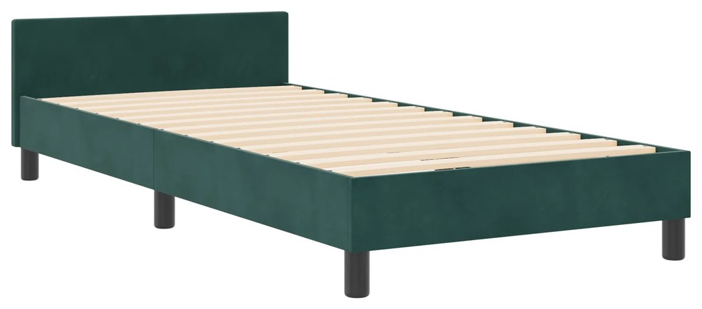 vidaXL Σκελετός Κρεβατιού Σκούρο πράσινο 180 x 200 cm Βελούδο