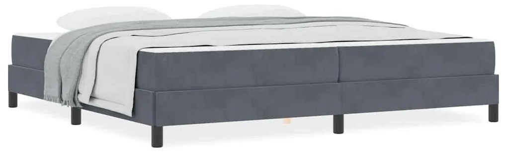 vidaXL Κρεβάτι box spring με στρώμα Σκούρο Γκρι 200 x 200 cm Βελούδο