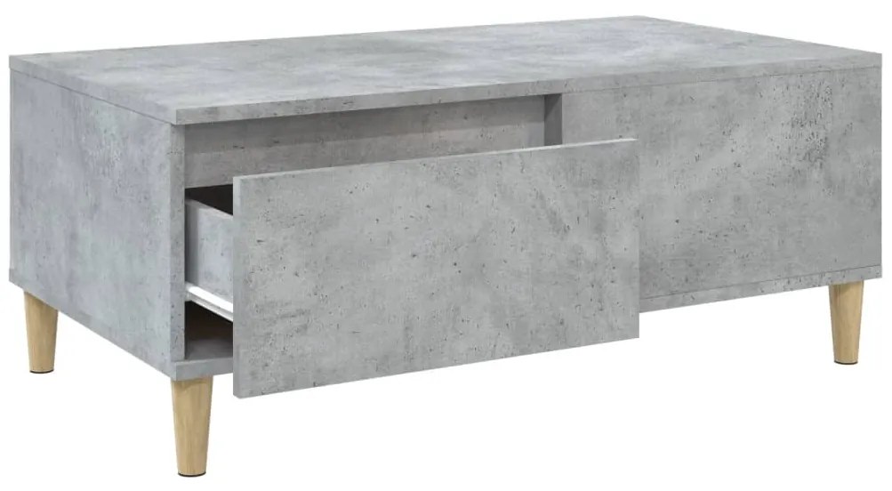 vidaXL Τραπεζάκι Σαλονιού Γκρι Σκυροδ. 90x50x36,5 εκ. Επεξεργ. Ξύλο