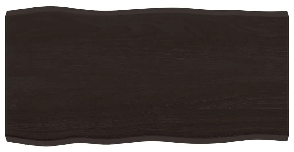 vidaXL Επιφάνεια Τραπεζιού Σκ Καφέ 80x40x2 εκ Επ. Ξύλο Δρυός Live Edge