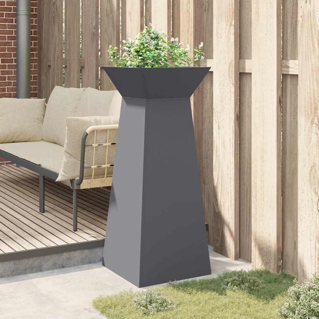 vidaXL Γλάστρα Πυλώνας Ανθρακί 40 x 40 x 100 cm Ατσάλι