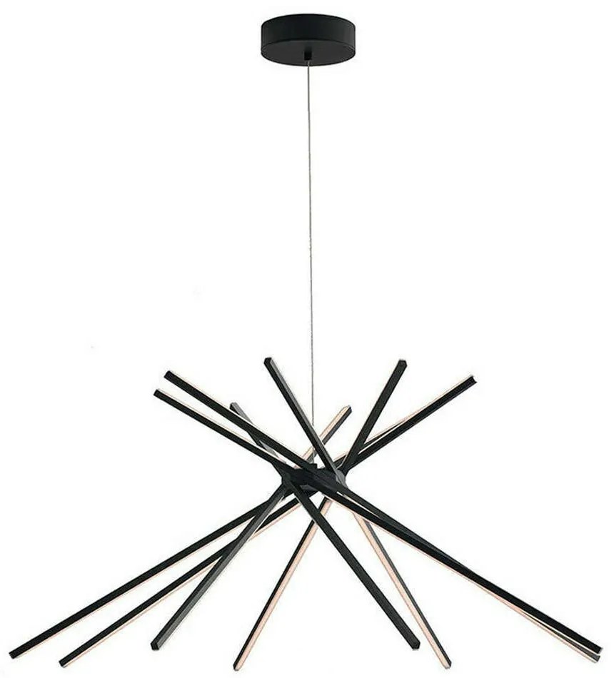 Φωτιστικό Οροφής Shanghai LED-SHANGHAI-S8C NERO 54W Led 113x160cm Black Luce Ambiente Design Aluminium