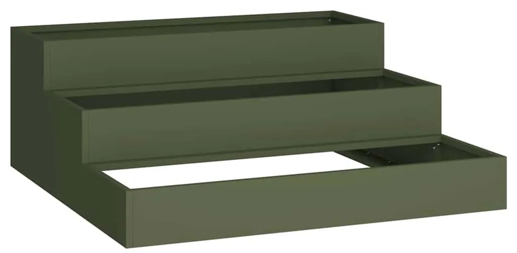 vidaXL Γλάστρα Κήπου Λαδί 90 x 90 x 35 εκ Ατσάλι