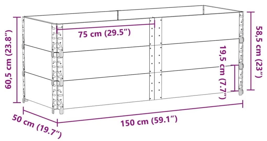 ΖΑΡΝΤΙΝΙΕΡΑ ΚΗΠΟΥ ΚΑΦΕ 150X50 ΕΚ. ΑΠΟ ΜΑΣΙΦ ΞΥΛΟ ΠΕΥΚΟΥ 3295438