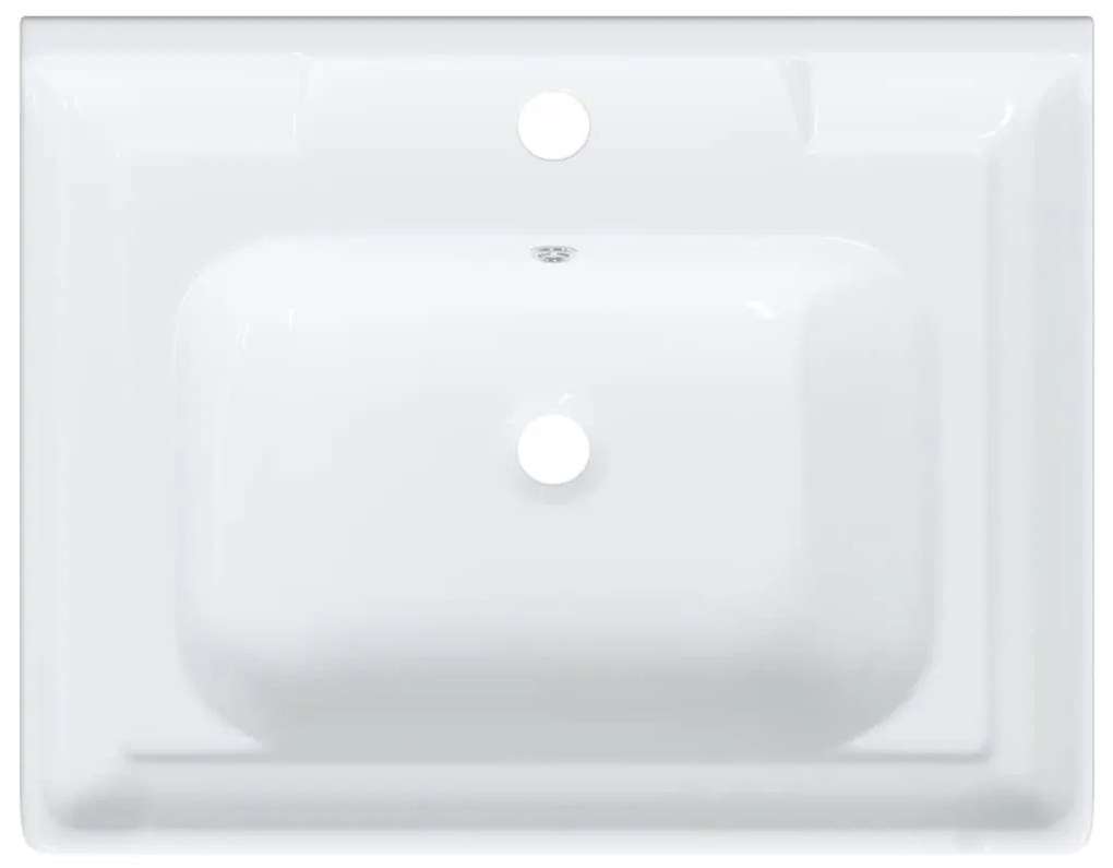 Νιπτήρας Μπάνιου Ορθογώνιος Λευκός 61 x 48 x 23 εκ. Κεραμικός - Λευκό