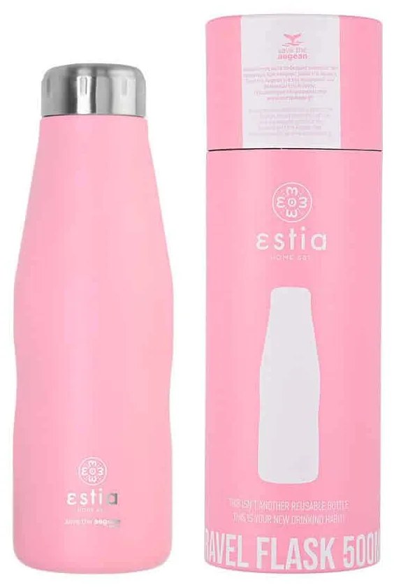 ESTIA ΘΕΡΜΟΣ TRAVEL FLASK SAVE THE AEGEAN 500ml BLOSSOM ROSE