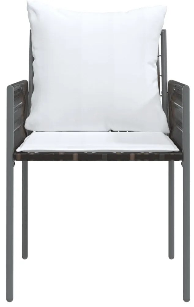 vidaXL Καρέκλες Κήπου 2 τεμ. Καφέ 54x61x83 εκ. Συνθ. Ρατάν &amp; Μαξιλάρια