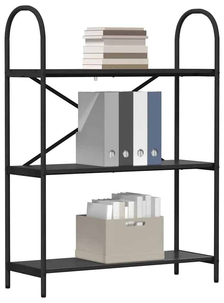 vidaXL Ράφι Βιβλίων Μαύρη Οξυά 80 x 30 x 109 εκ Επεξεργασμένο ξύλο