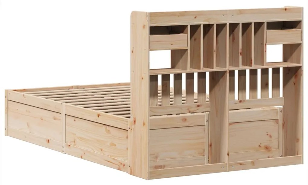 vidaXL Σκελετός Κρεβατιού Χωρίς Στρώμα 135x190 εκ Μασίφ Ξύλο Πεύκου