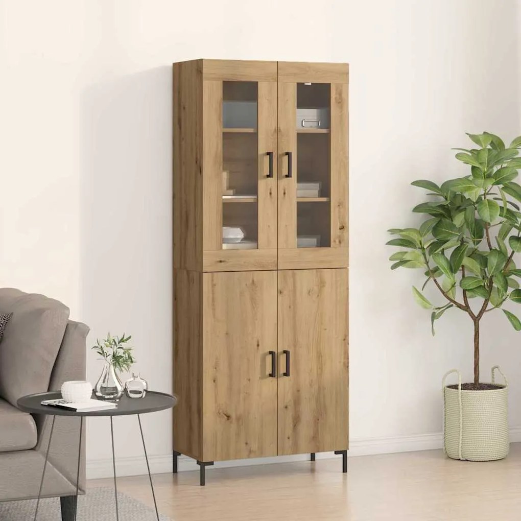 Highboard Επιτοίχιο 2 pcs artisan δρυς 69,5 x 34 x 180 εκ.