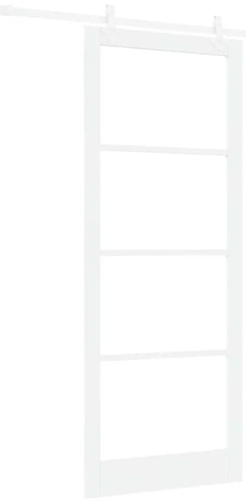 vidaXL Συρόμενη Πόρτα Χειροκίνητος Λευκό 93 x 232 εκ. Ξύλο και μέταλλο