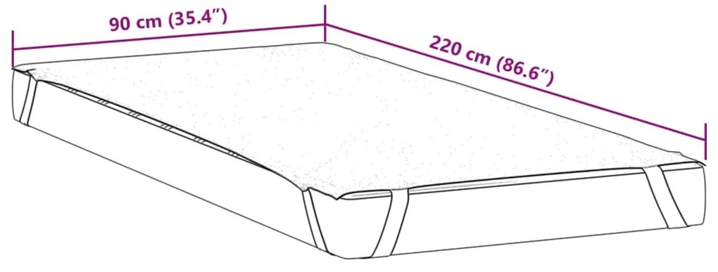 Προστατευτικό στρώματος Λευκό 90x220 εκ. Αδιάβροχο - Λευκό