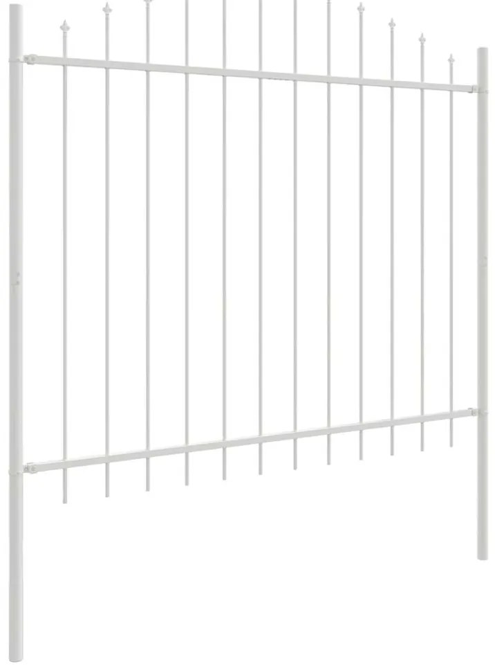 vidaXL Λευκός Κήπος Φράχτης με Τόξο, 3.4μ x 1.25μ - Φτιαγμένος από Χάλυβα