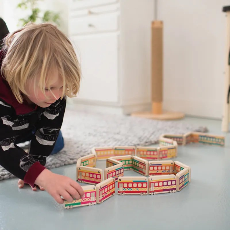 Ξύλινο Παιχνίδι Bs Toys Domino Trains