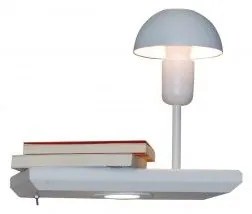 Απλίκα Φωτιστικό Τοίχου LED 3W Reading Light Ράφι 30cm Δεξιά Φωτιστικό Ε27 Rowan Homelighting 77-4057 Λευκό