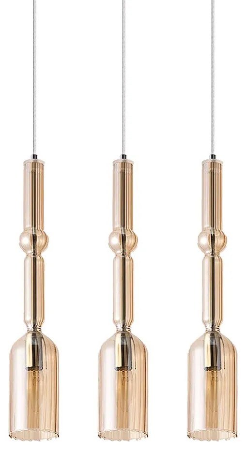 Φωτιστικό Οροφής - Ράγα 01292-07BR E14 LED 70cm Amber Luma