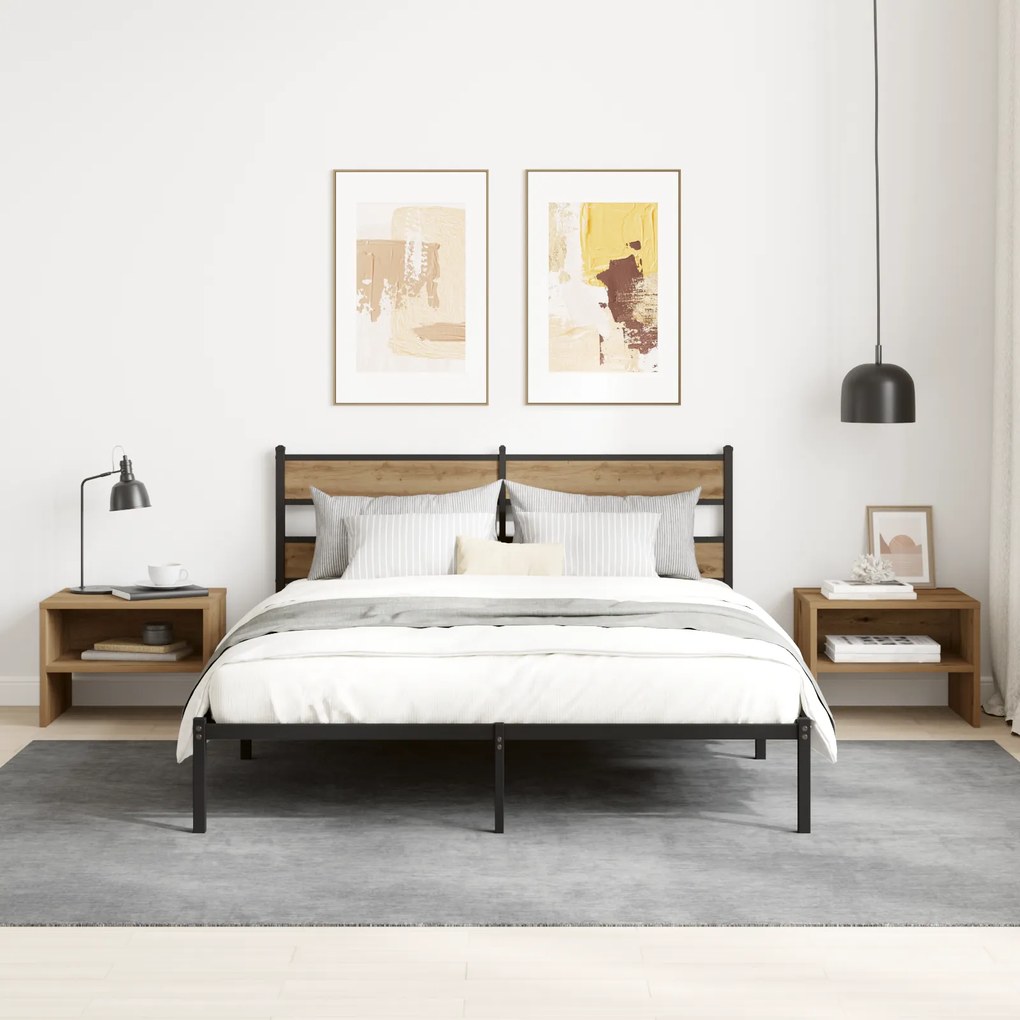 vidaXL Κομοδίνο artisan δρυς 40 x 30 x 30 εκ Επεξεργασμένο ξύλο