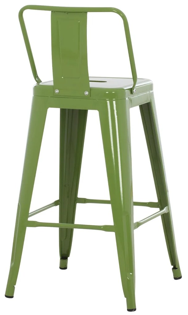 Σκαμπό μπαρ μεσαίου ύψους μεταλλικό Melita-Pro light olive green 43x43x88Υ εκ.