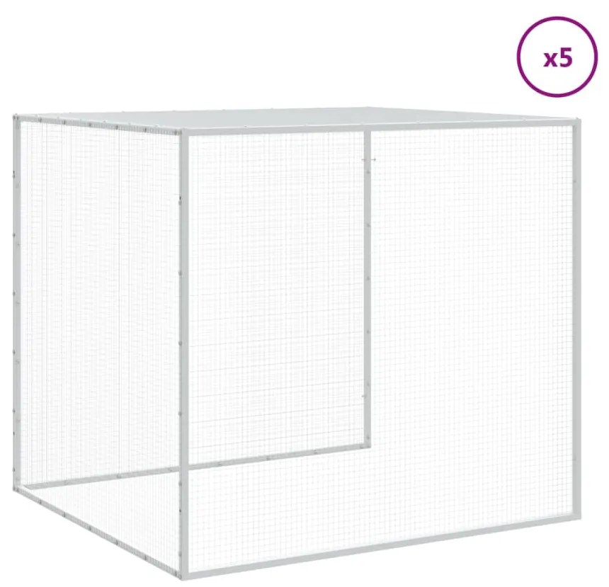 vidaXL Κοτέτσι - Κλουβί με Στέγη Αν. Γκρι 603x98x90 εκ. Γαλβαν. Ατσάλι