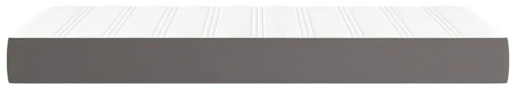 vidaXL Στρώμα με Pocket Springs Γκρι 90x200x20 εκ. Συνθετικό Δέρμα