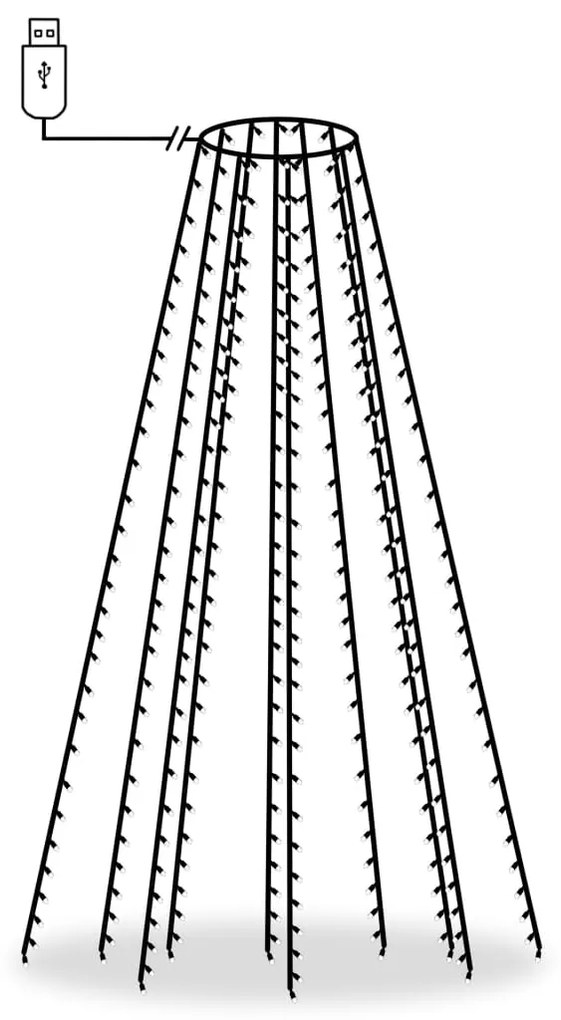 vidaXL Χριστουγεννιάτικα Λαμπάκια Χταπόδι 250 LED Ψυχρό Λευκό 250 εκ.