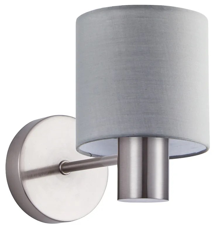 Φωτιστικό Τοίχου - Απλίκα SE21-NM-16-SH2 ADEPT NICKEL MATT WALL LAMP GREY SHADE+ - 51W - 100W - 77-8300