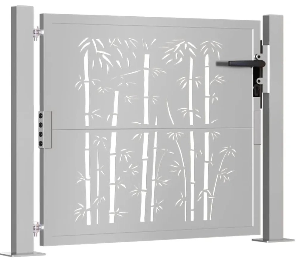vidaXL Πόρτα Κήπου από Μπαμπού με Σχέδιο Ατσάλι Corten 100x75 εκ.