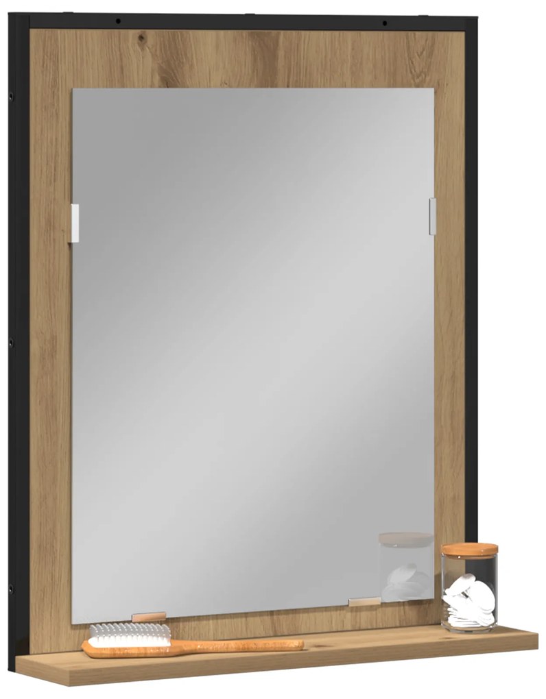 vidaXL Καθρέφτης μπάνιου  Artisan Oak 50x12x60 εκ. Επεξεργασμένο ξύλο
