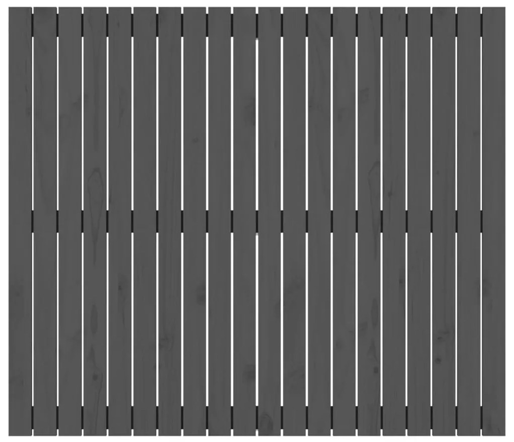 vidaXL Κεφαλάρι Τοίχου Γκρι 127,5x3x110 εκ. από Μασίφ Ξύλο Πεύκου